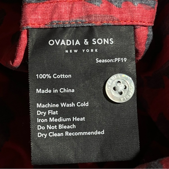Ovadia & Sons Red Leopard Short Sleeve Button Shirt - Picture 7 of 7